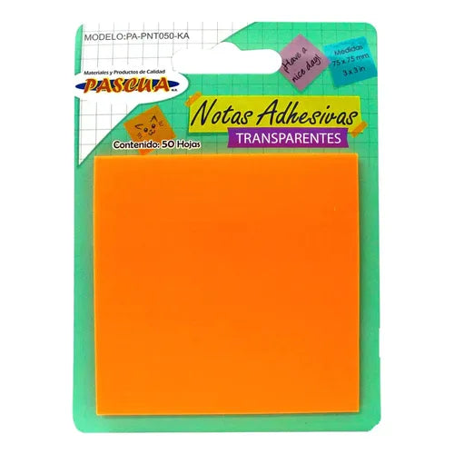 NOTAS ADHESIVAS TRANSPARENTES PASCUA