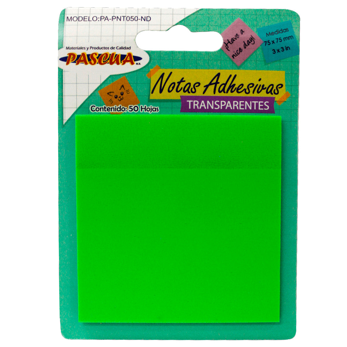 NOTAS ADHESIVAS TRANSPARENTES PASCUA