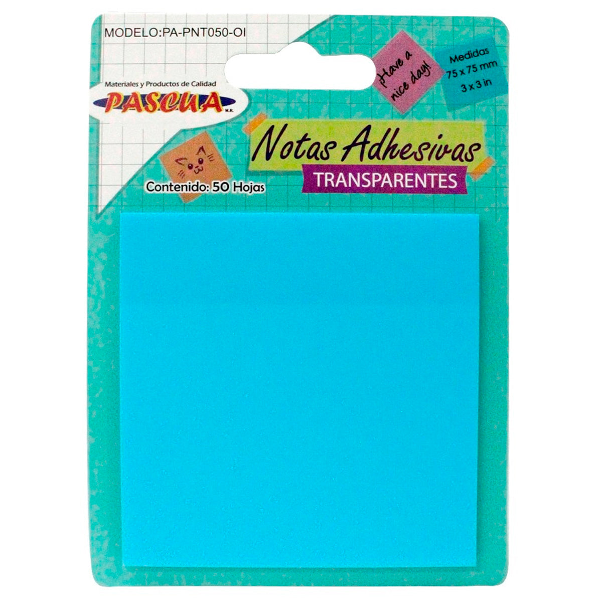 NOTAS ADHESIVAS TRANSPARENTES PASCUA